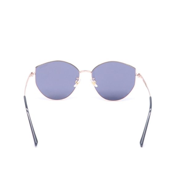 Noblag Melbin Gold Blue Lenses Women\'s Cat-Eye Sunglasses Frame Metal